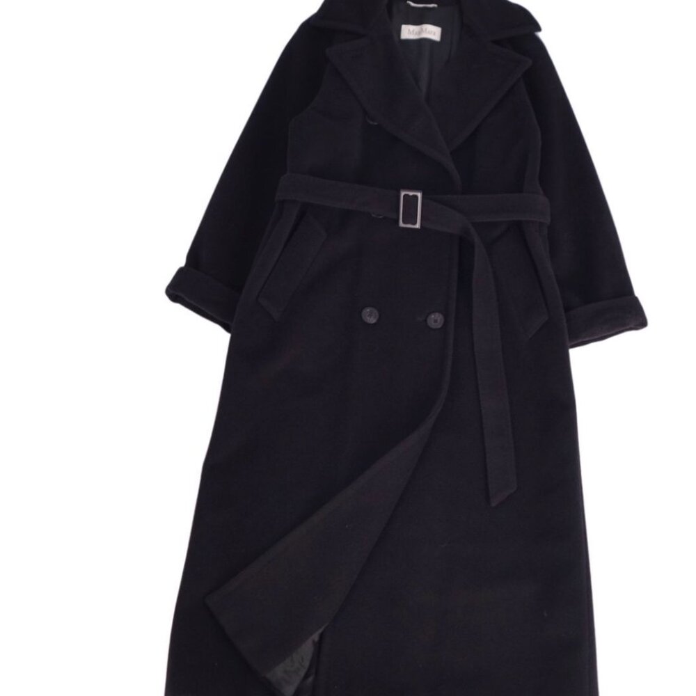 Max Mara Coat White Label Long Coat Double-Breasted Wool Cashmere Outerwear